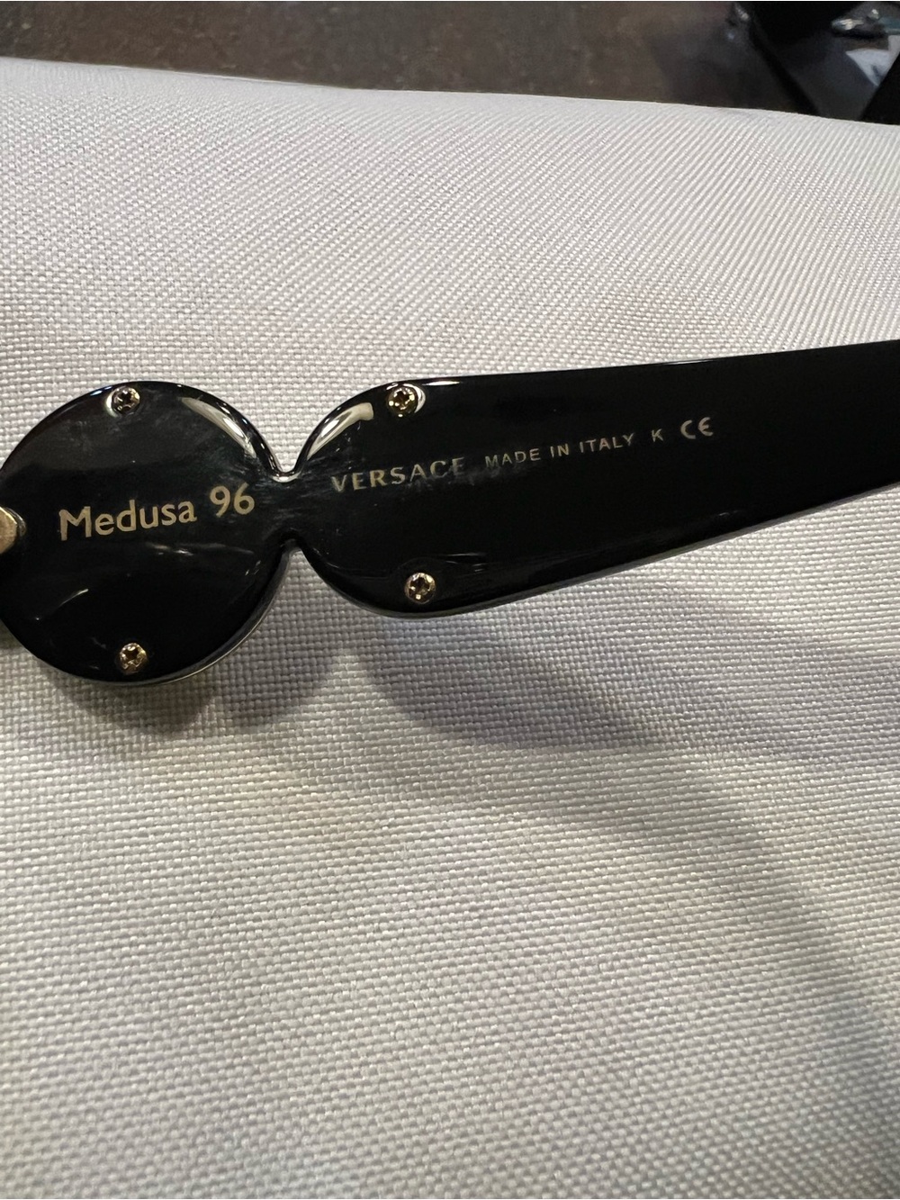 Versace Medusa Oversized Square Black with Gold Medallion Logo - Picture 8 of 10